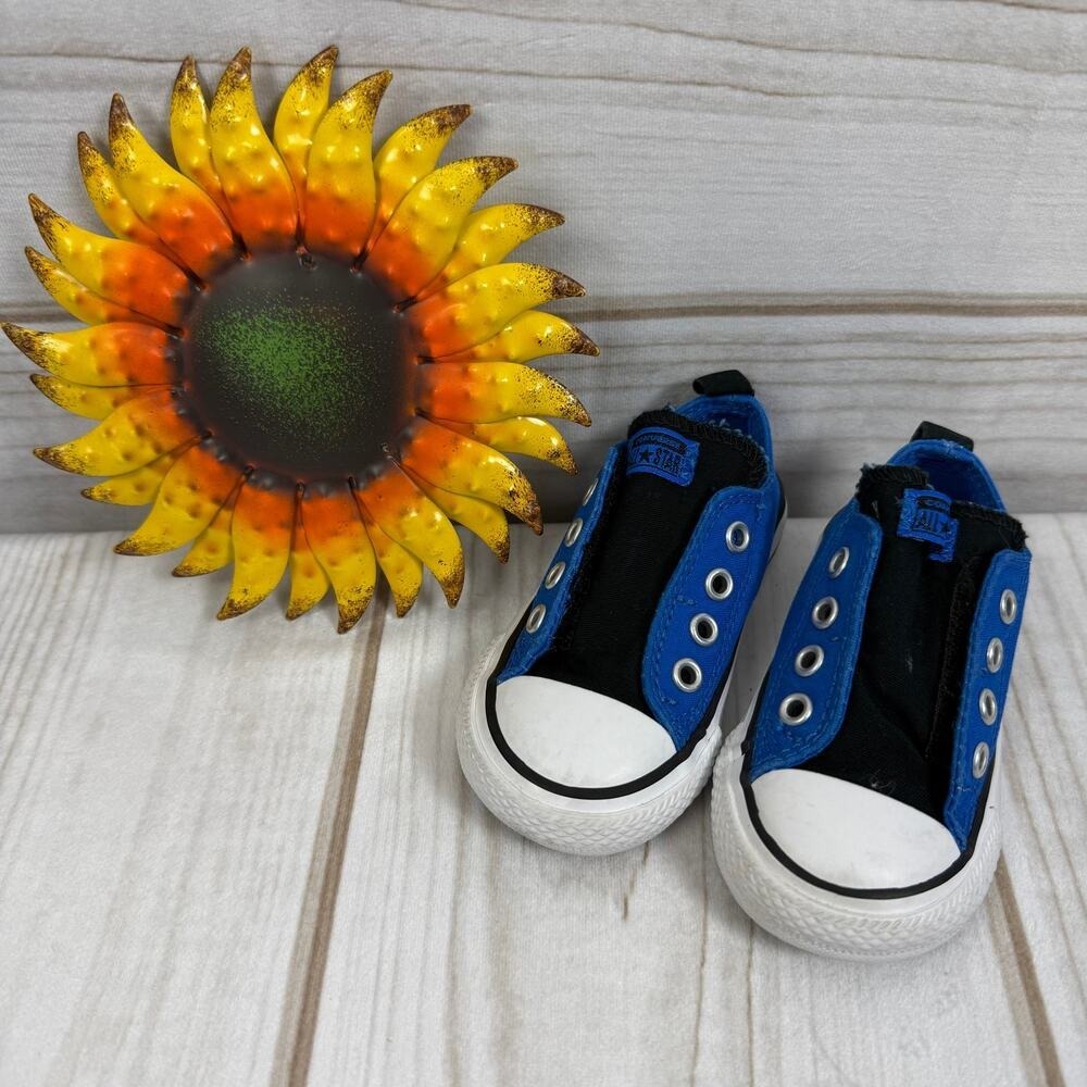 Converse‎ All Star Toddler Infant Shoes Blue Black Low Top Sneakers Size 5